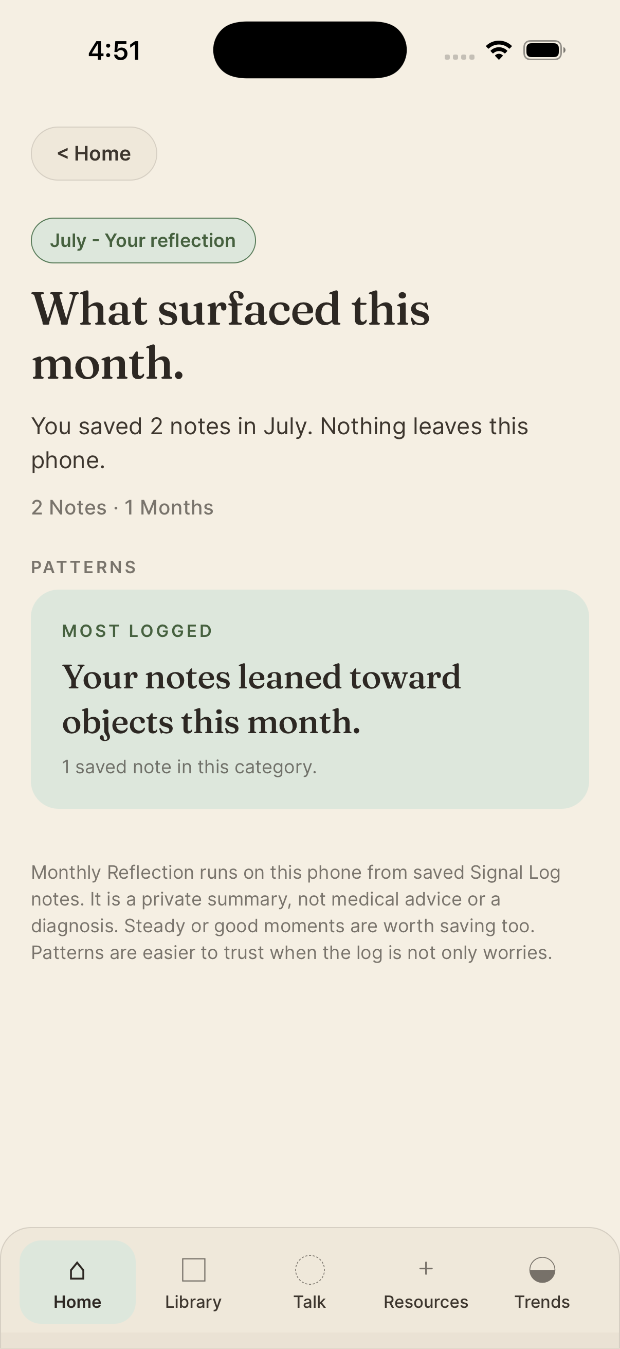 Lantern monthly reflection screen